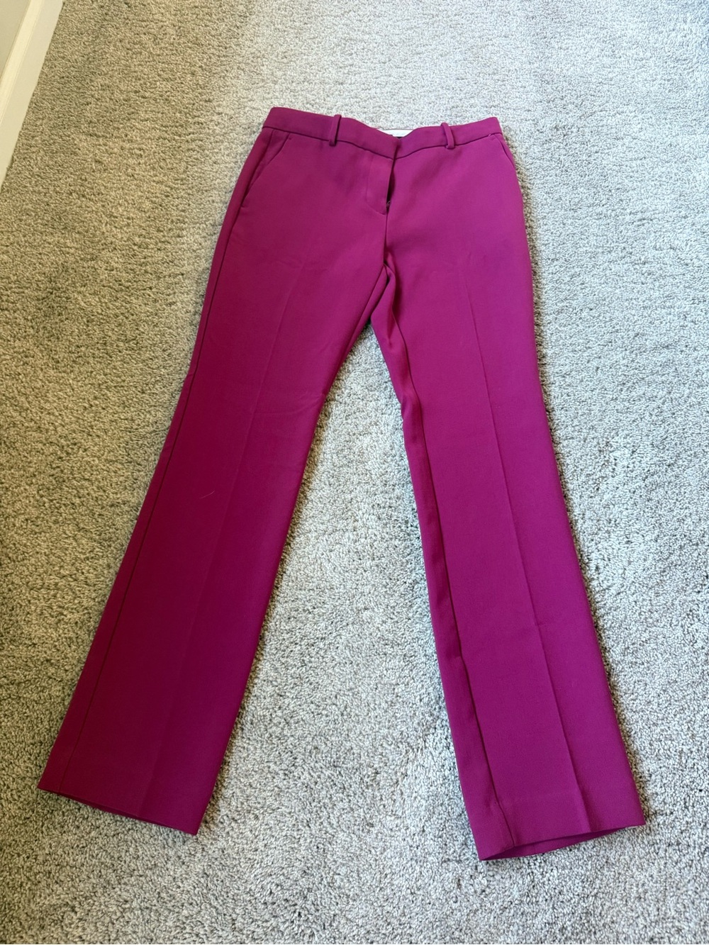 Ann Taylor Magenta Straight-Leg Sophia Dress Pants - Women's